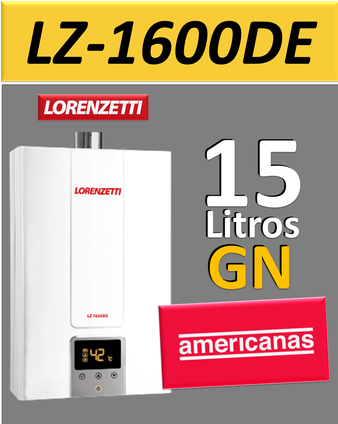 LORENZETTI  LZ 1600 DE –  15 LITROS  –  COR BRANCA – GÁS GN