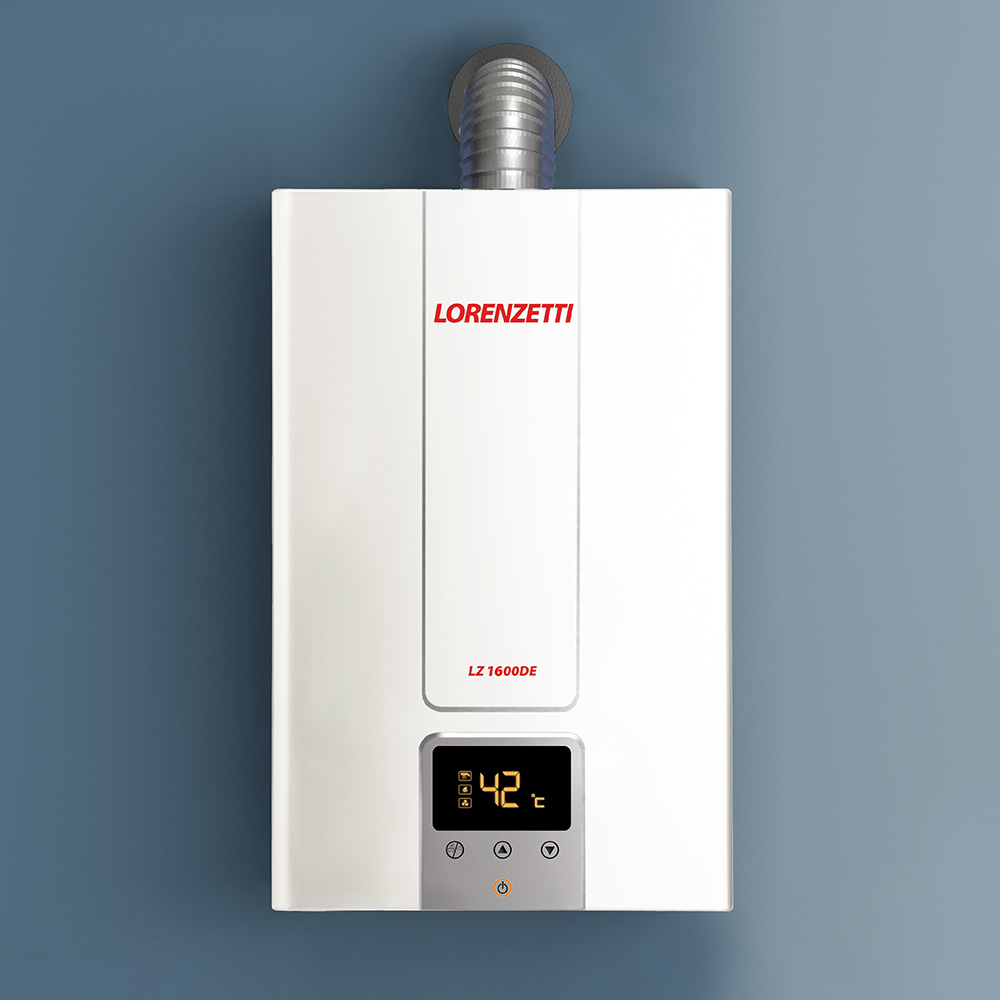 AQUECEDOR DE ÁGUA A GÁS LORENZETTI  LZ 1600 DE –  15 LITROS  –  COR BRANCA – GÁS GLP