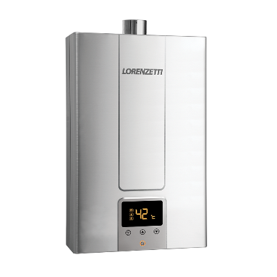 AQUECEDOR DE ÁGUA A GÁS LORENZETTI  LZ 1600 DEI –  15 LITROS  –  COR INOX – GÁS GN