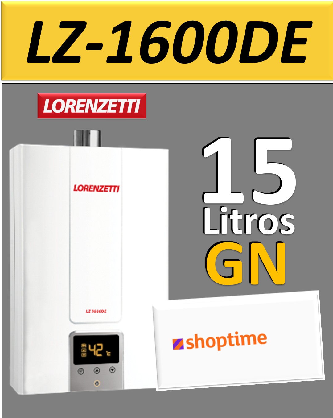 LORENZETTI  LZ 1600 DE –  15 LITROS  –  COR BRANCA – GÁS GN